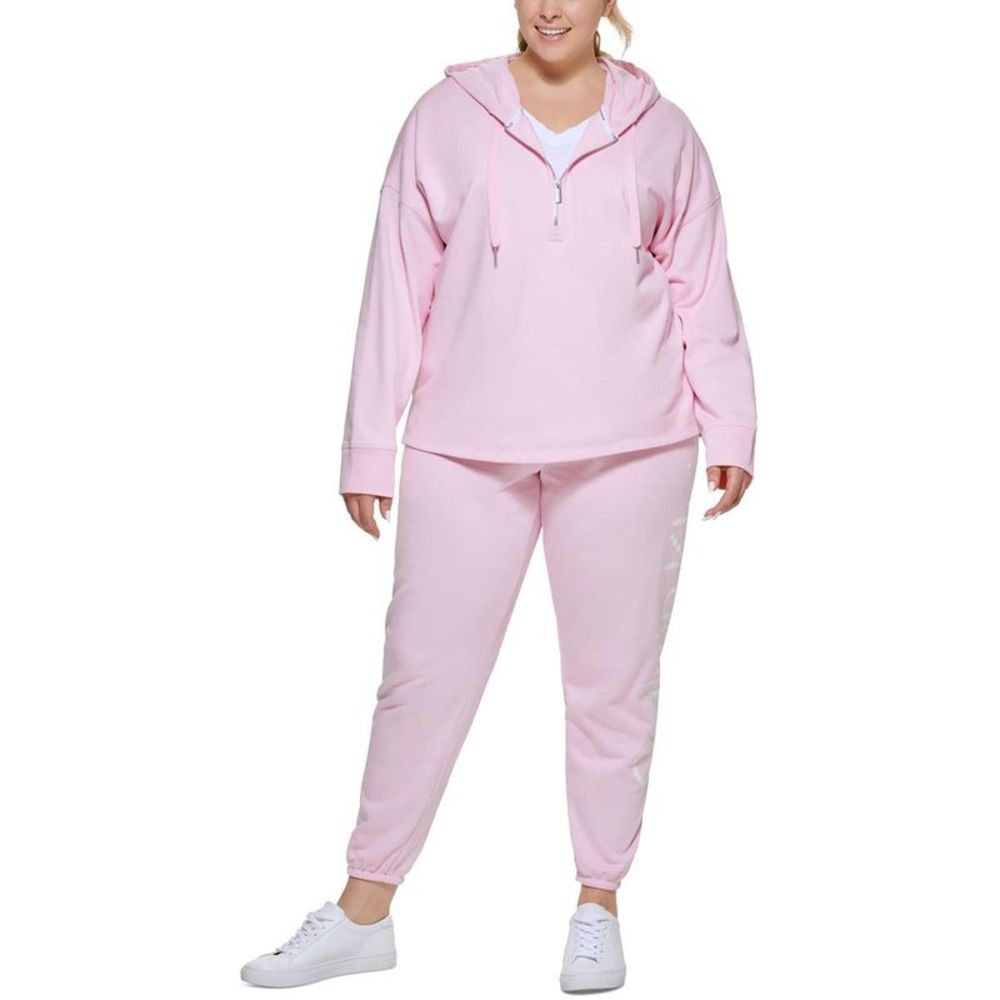 3 for $20👛👜👝Calvin Klein Womens Pink Hooded Comfy 3/4 Zip Pullover
